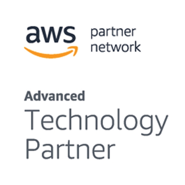 AWS partner network with the phrase 'Advanced Technology Partner' underneath it.