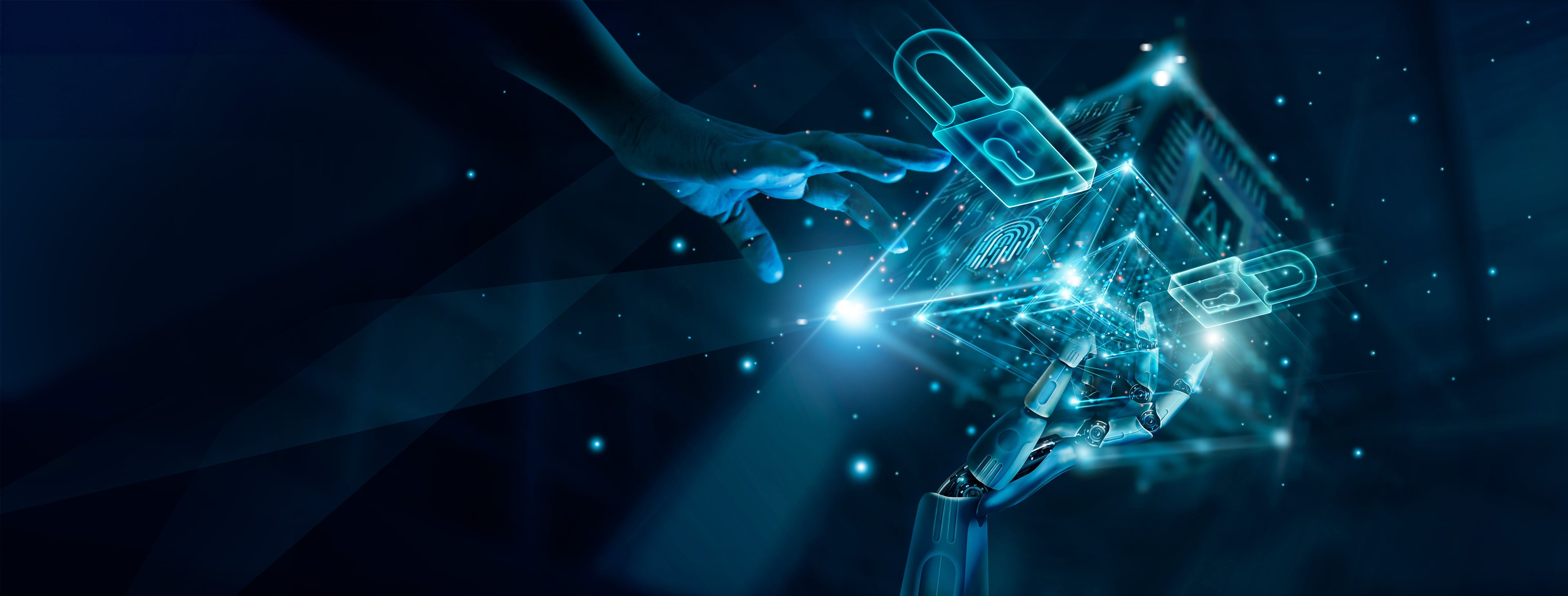 Secure GenAI Adoption hero background with security visualization