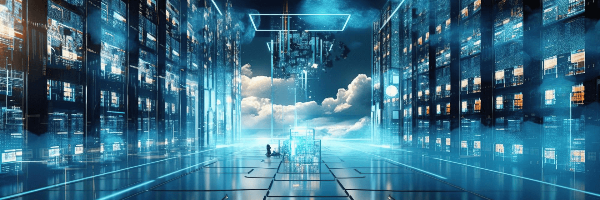 SaaS Software-as-a-Service platform hero background with cloud security interface