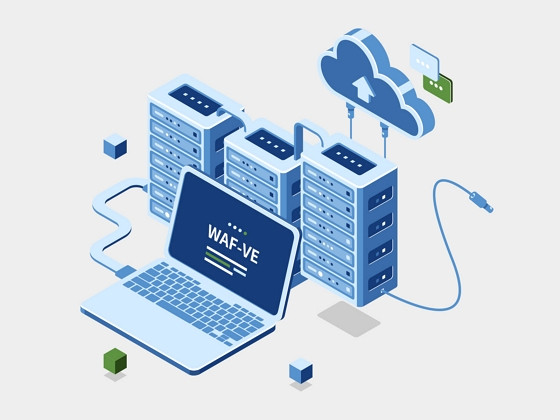 AWS  Azure GCP  Container와 클라우드의 연결 컴퓨터 모니터 안에 WAF-VE 글씨